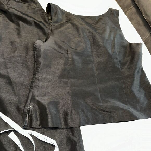 Tally Taylor Paris Rome Women's 2 Pc Skirt Top Size 14 Black Sleeveless Cocktail - Picture 5 of 7